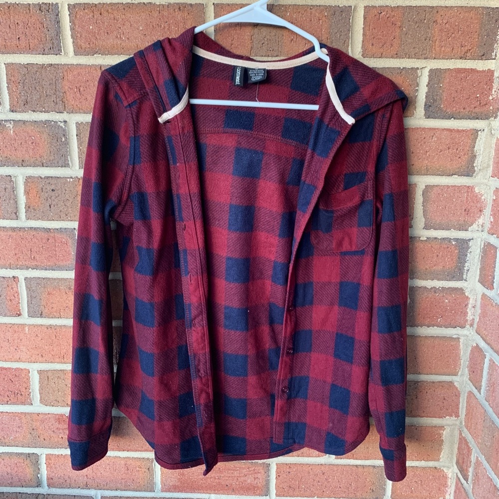 Red and navy flannel